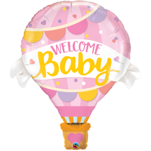 Welcome Baby Balloon Pink | Hot Air Balloon
