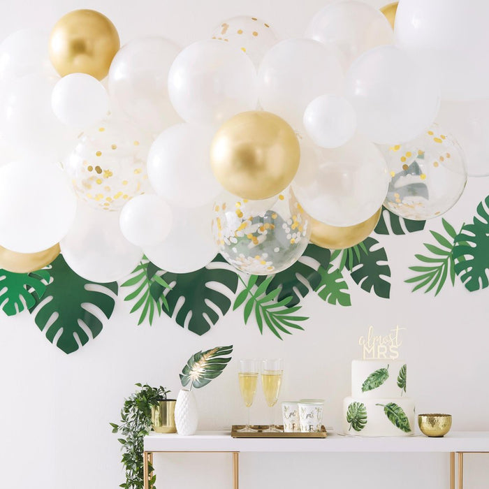Balloon Arch Kit | Gold Chrome with Confetti