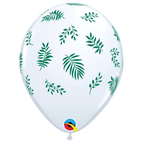 Balloons with Leaf Print - Single or Pack - Helium Filled - Flat