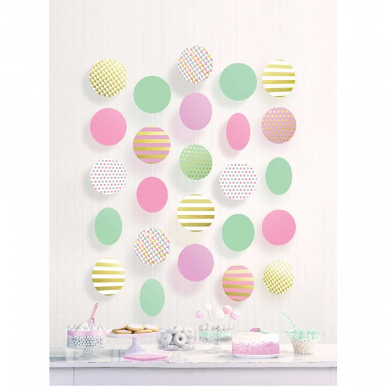 Pastel Hanging Decoration - Circles 5Pcs