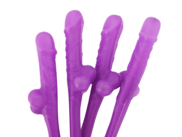 Penis Straws Purple Pk10