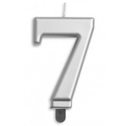 Number 7 Silver Candle | Short
