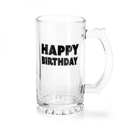 Happy Birthday Glass Beer Stein
