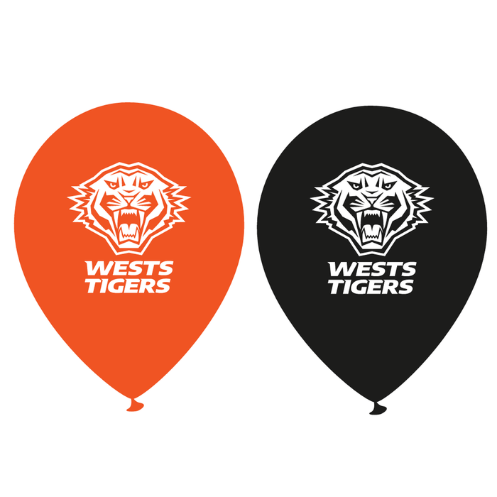 West Tigers Printed Balloons | NRL Balloons 10 Pack