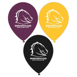 Broncos Printed Balloons | NRL Balloons Pack of 10