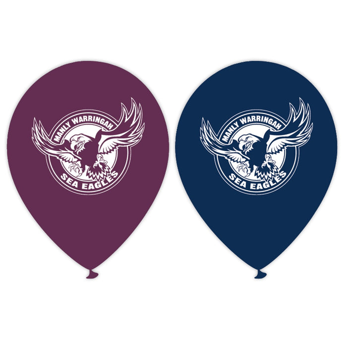 Manly Sea Eagles Printed Balloons | NRL Balloons 10 Pack