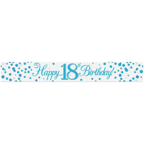 18th Birthday | Blue Sparkling Banner