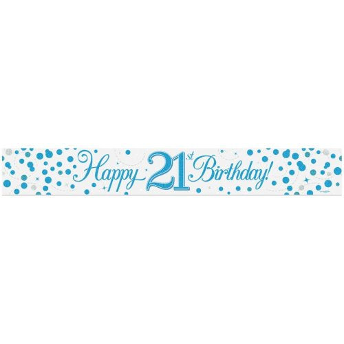21st Birthday | Blue Sparkling Banner