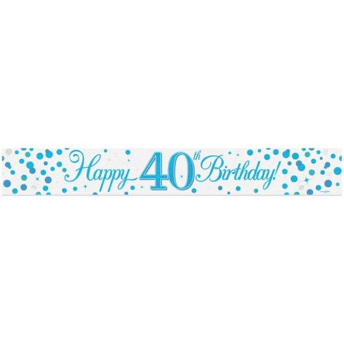 40th Birthday | Blue Sparkling Banner