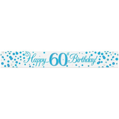 60th Birthday | Blue Sparkling Banner