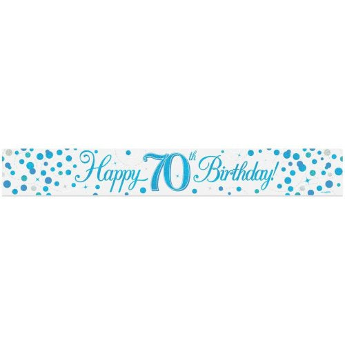 70th Birthday | Blue Sparkling Banner