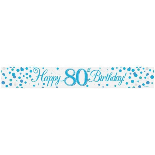 80th Birthday | Blue Sparkling Banner