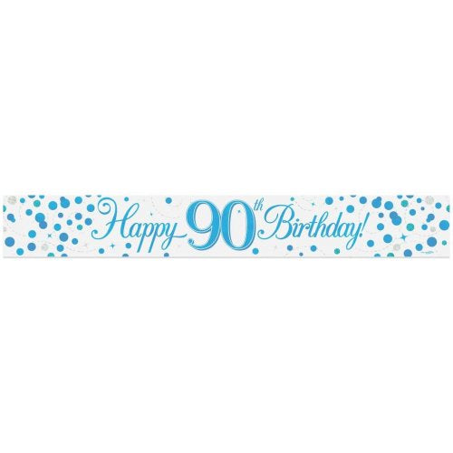 90th Birthday | Blue Sparkling Banner