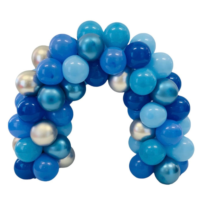 Balloon Mini Arch Table - Air Filled - Blue & Silver  any Milestone