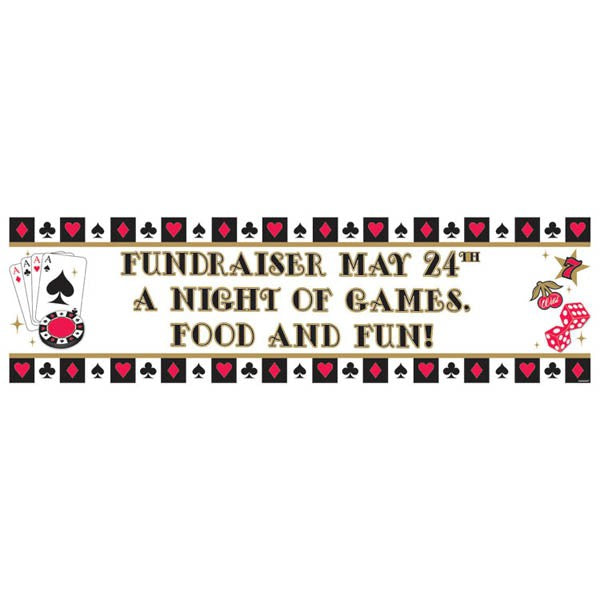 Casino Party Banner -Personalize It