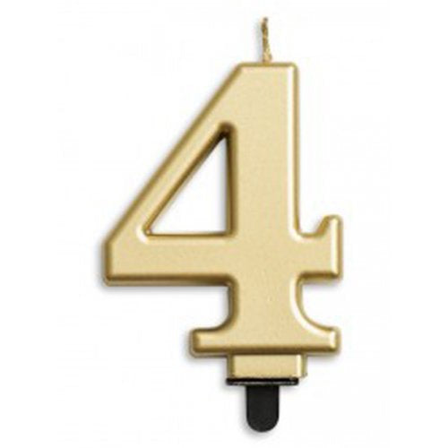 Number 4 Gold Candle | Short