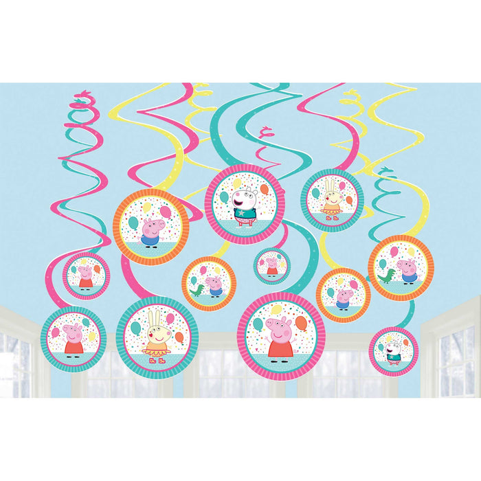 Peppa Pig Swirl Decorations 12pcs