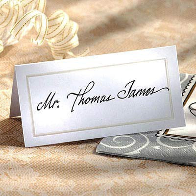 Place Cards Pearlized White Pk50