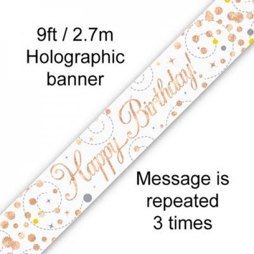 Happy Birthday | Rose Gold Sparkling Banner