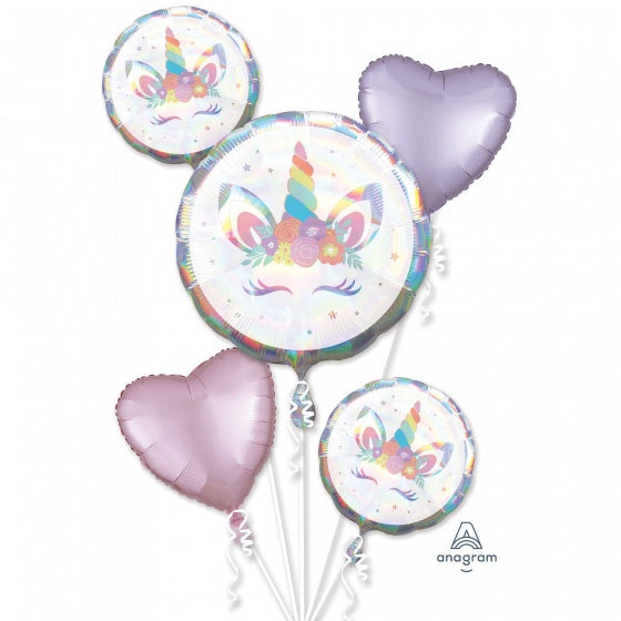 Unicorn Party Balloon Bouquet Iridescent