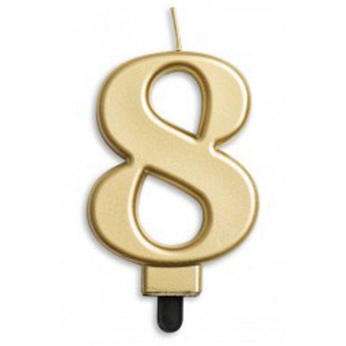 Number 8 Gold Candle | Short