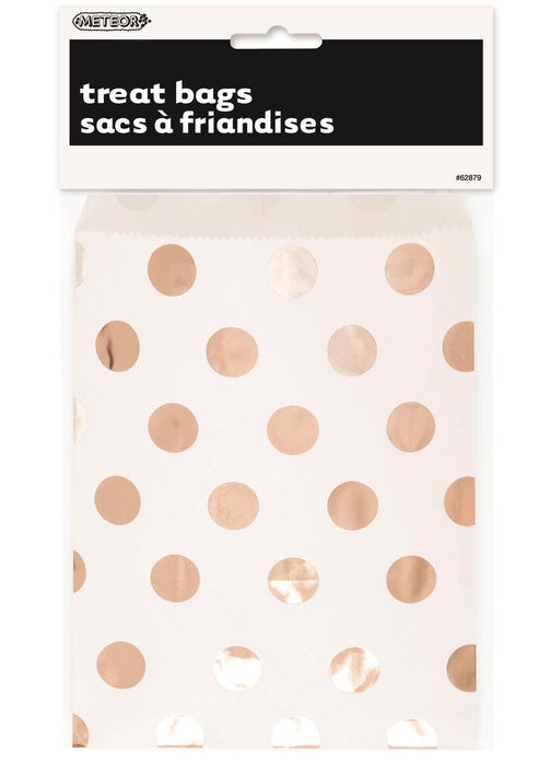 Treat Bags With Rose Gold Dots 8pk