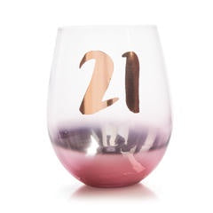 21st Rose Gold | Stemless Wine Glass