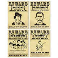 Wanted / Reward Sign Western Cutouts