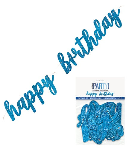 Happy Birthday Banner Blue  Prismatic