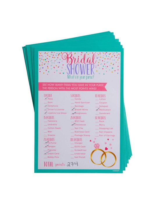 Bridal Shower Games Free Printables: What's In Your Purse Game