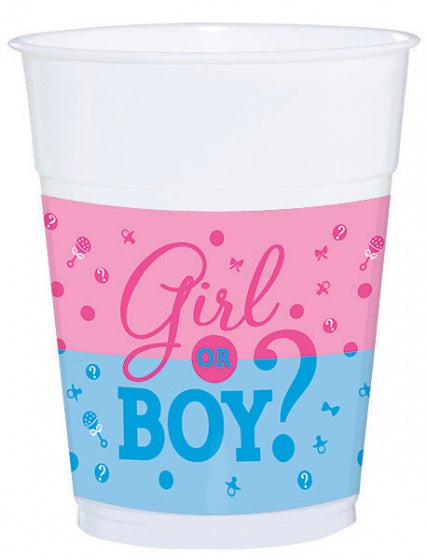 Girl or Boy Cups - Plastic Pk25