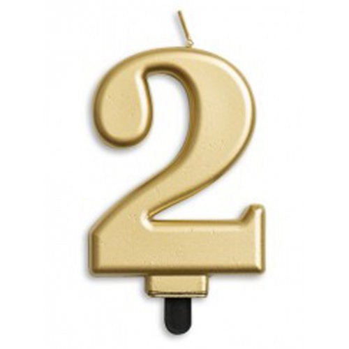 Number 2 Gold Candle | Short