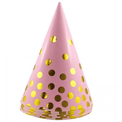 Party Hats | Pink and Gold | 6pk