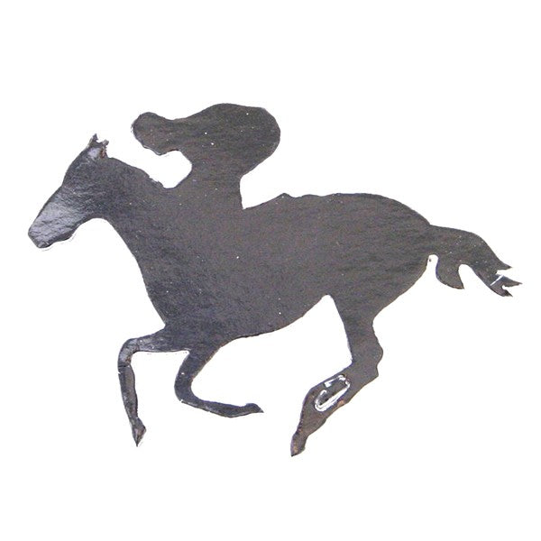 Horse & Rider Cutout Foil Silver 10cm Pack of 12
