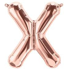 Small Letter Balloon X - 41cm Rose Gold - Air filled only