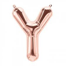 Small Letter Balloon Y - 41cm Rose Gold - Air filled only