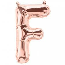 Small Letter Balloon F - 41cm Rose Gold - Air filled only