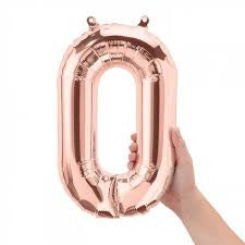 Small Letter Balloon O - 41cm Rose Gold - Air filled only