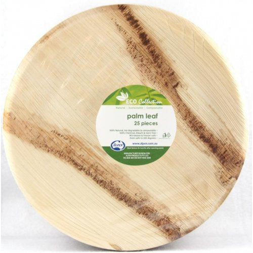 Wooden Plates | 10 Inch Round | Pk25