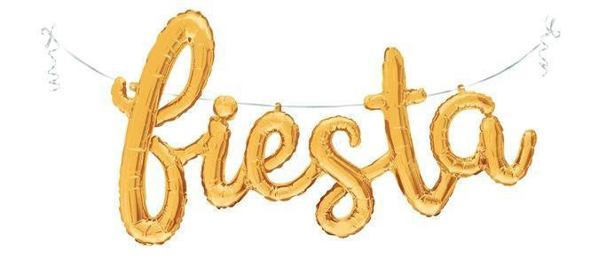 Fiesta Balloon Gold Script