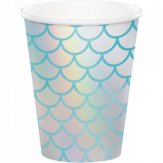 Mermaid paper Cups | Shine Iridescent Pk8