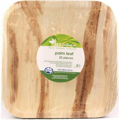 Wooden Plates | 8 inch Square | 25pk