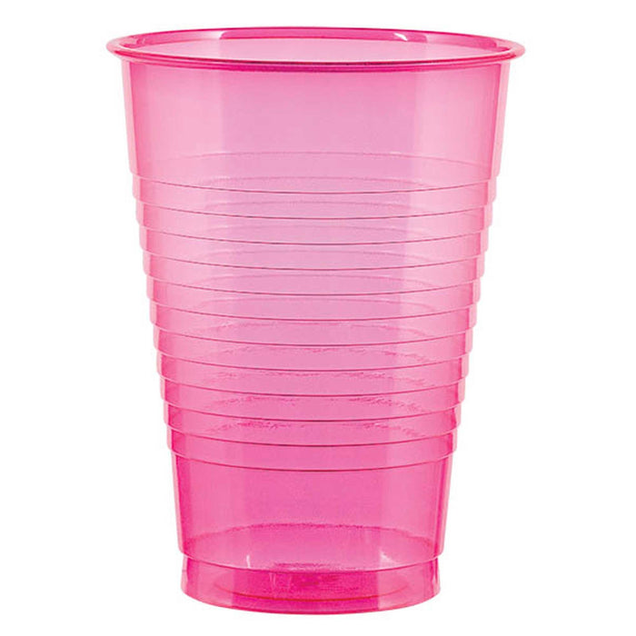Pink Neon Party Cups Pk50