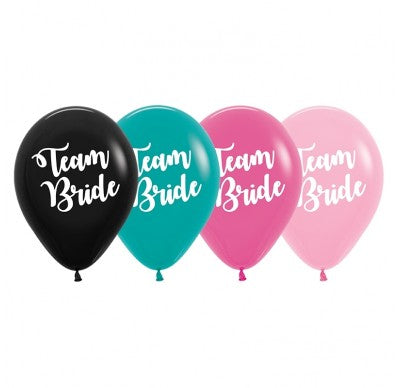 Team Bride Balloons Assorted - Singles or Packs - Helium Filled or Flat