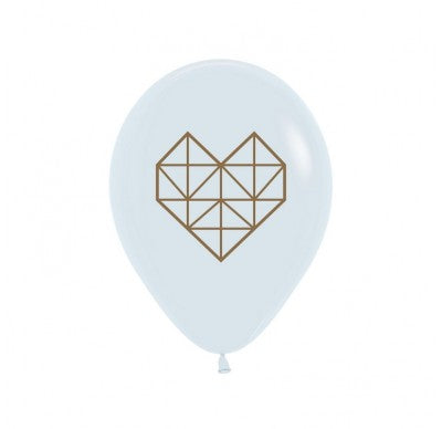 Heart Balloons Geometric - Singles or Packs - Helium Filled or Flat