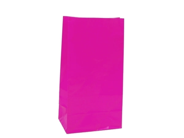 Party  Bags | Paper | Hot Pink | 12pk