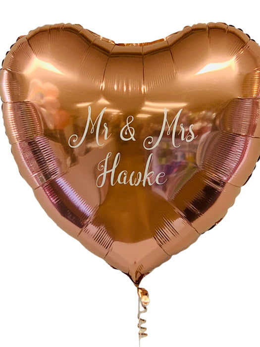 Custom Rose gold love Heart Balloon