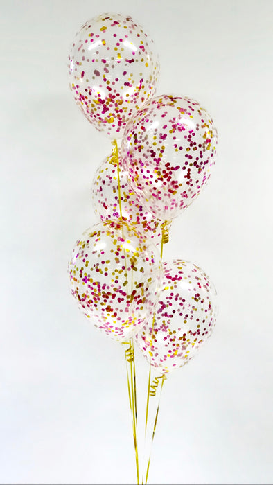 Confetti 5 Balloon Bouquet - Choose your colours