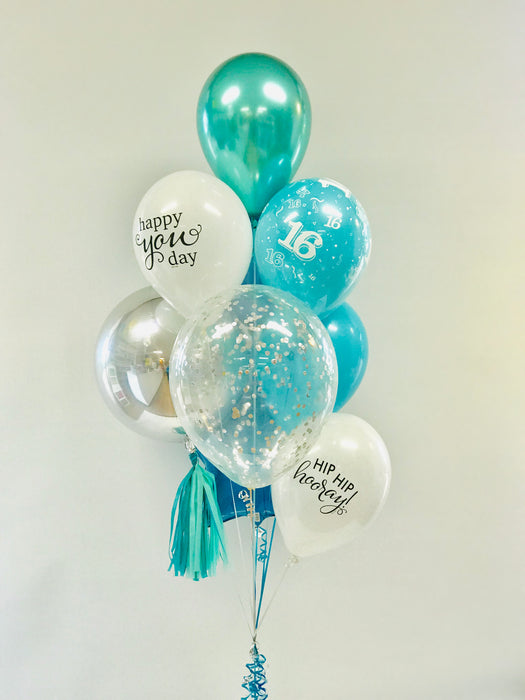 Teal Balloon Bouquet - Choose any Milestone