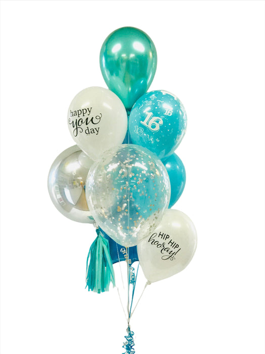 Teal Balloon Bouquet - Choose any Milestone